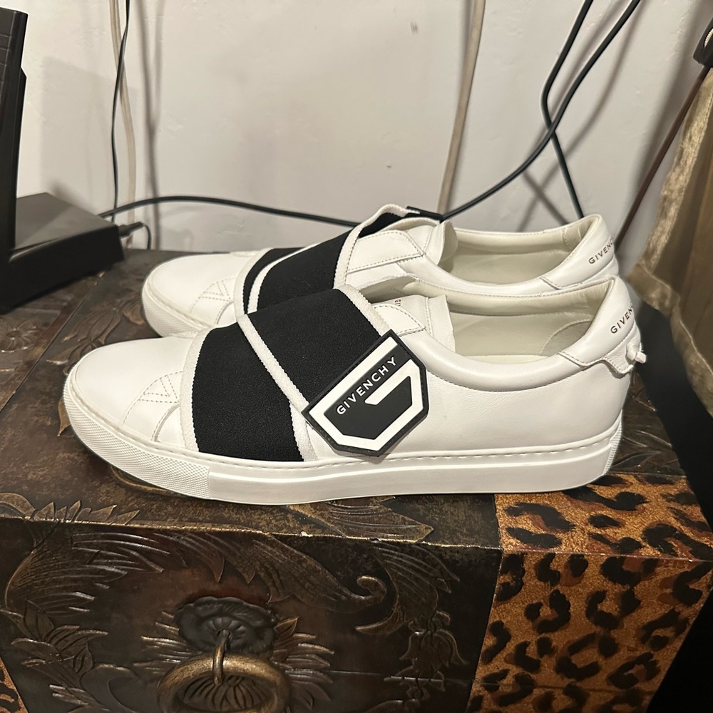 Givenchy Black and White Slip-On Shoes